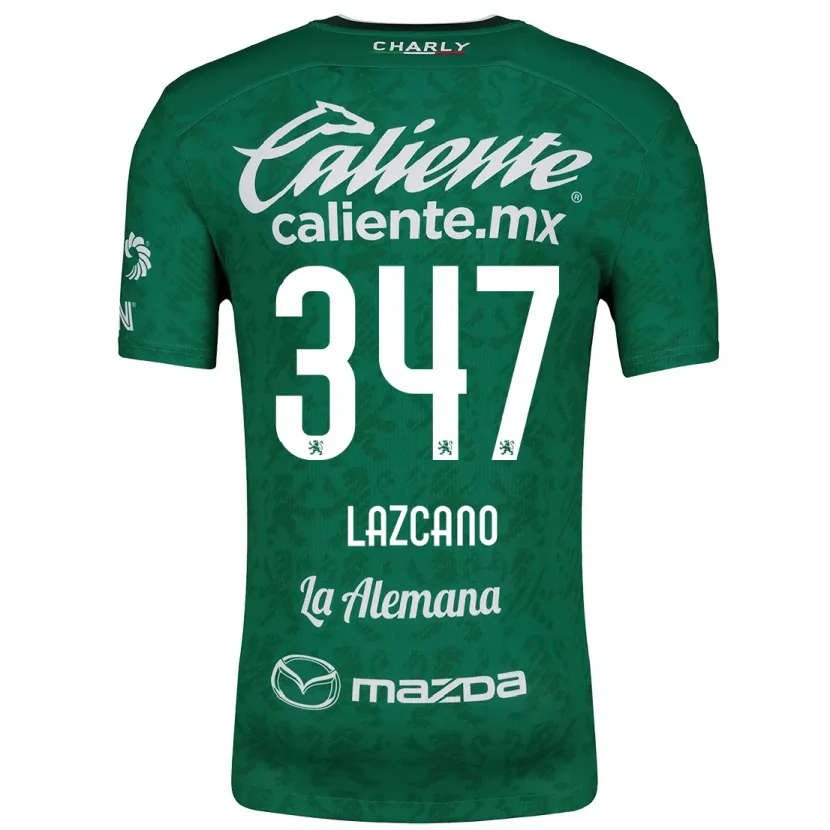 Danxen Kinderen Evan Lazcano #347 Groen Wit Thuisshirt Thuistenue 2024/25 T-Shirt