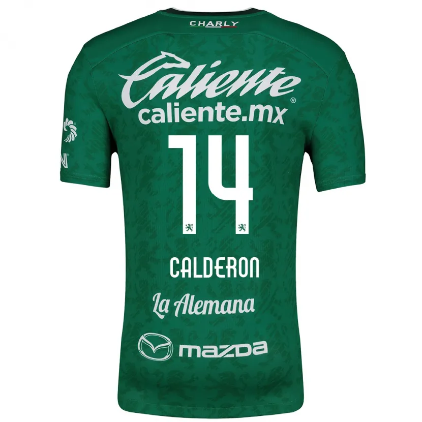 Danxen Kinderen Daniela Calderón #14 Groen Wit Thuisshirt Thuistenue 2024/25 T-Shirt