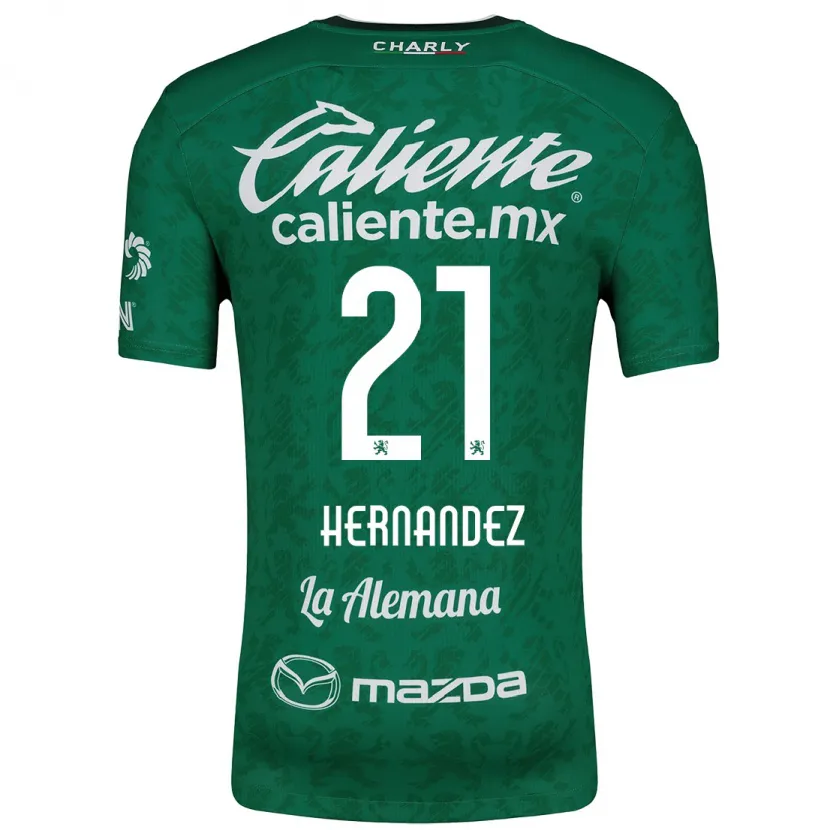 Danxen Kinderen Alexa Hernández #21 Groen Wit Thuisshirt Thuistenue 2024/25 T-Shirt