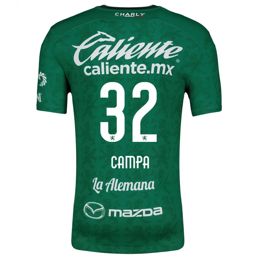 Danxen Kinderen Ana Campa #32 Groen Wit Thuisshirt Thuistenue 2024/25 T-Shirt