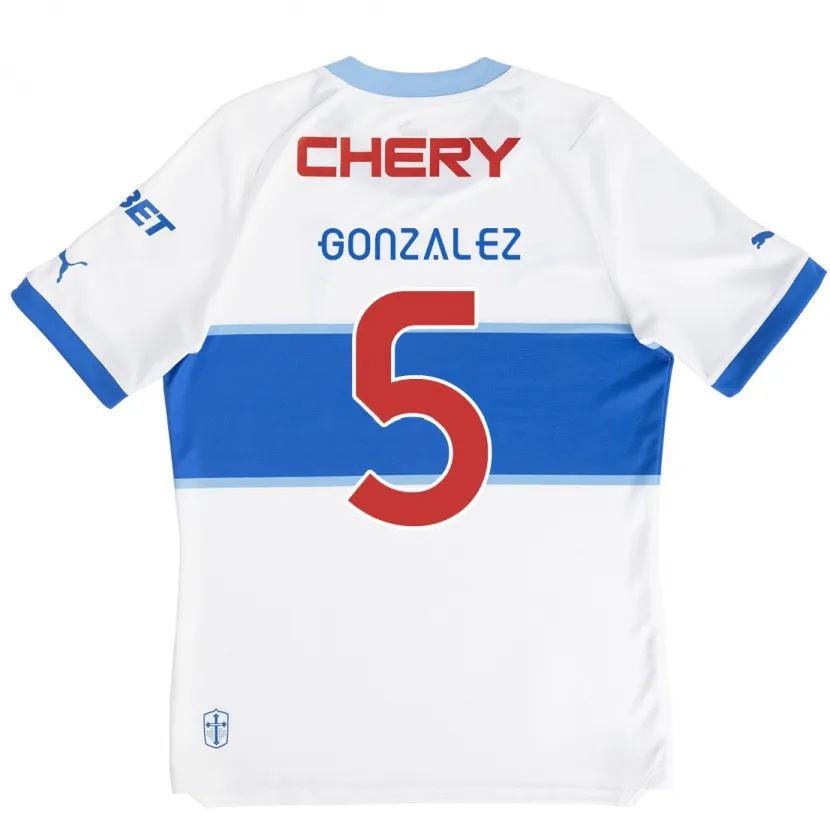 Danxen Kinderen Daniel González #5 Wit Blauw Thuisshirt Thuistenue 2024/25 T-Shirt