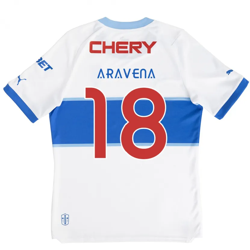 Danxen Kinderen Alexander Aravena #18 Wit Blauw Thuisshirt Thuistenue 2024/25 T-Shirt