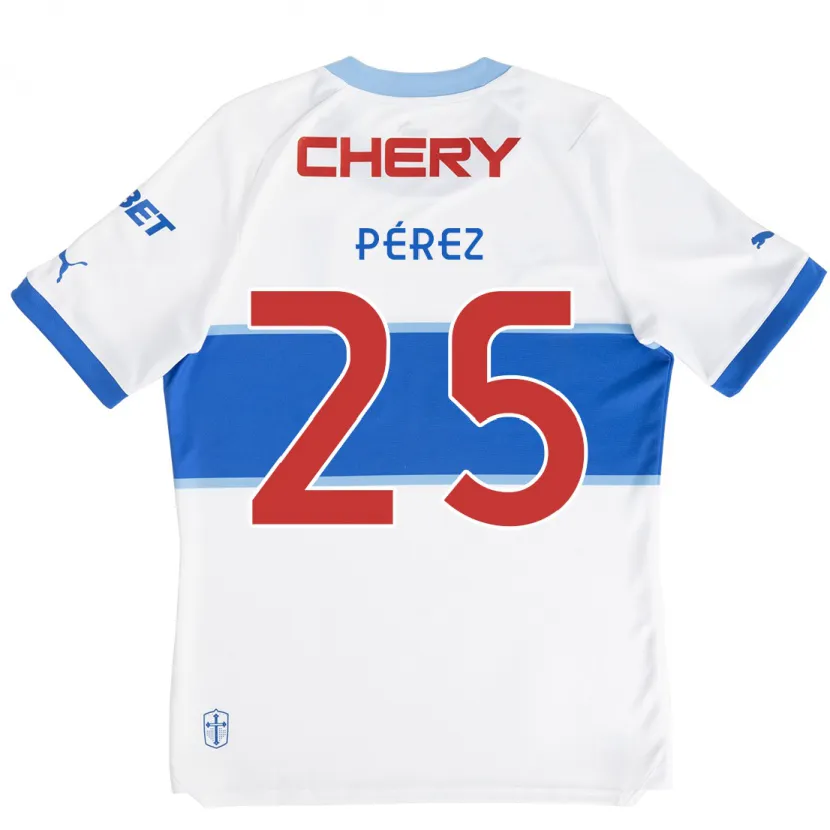 Danxen Kinderen Sebastián Pérez #25 Wit Blauw Thuisshirt Thuistenue 2024/25 T-Shirt