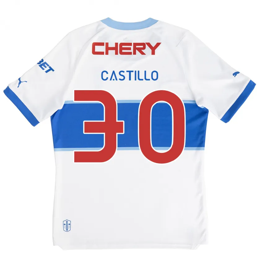 Danxen Kinderen Nicolás Castillo #30 Wit Blauw Thuisshirt Thuistenue 2024/25 T-Shirt