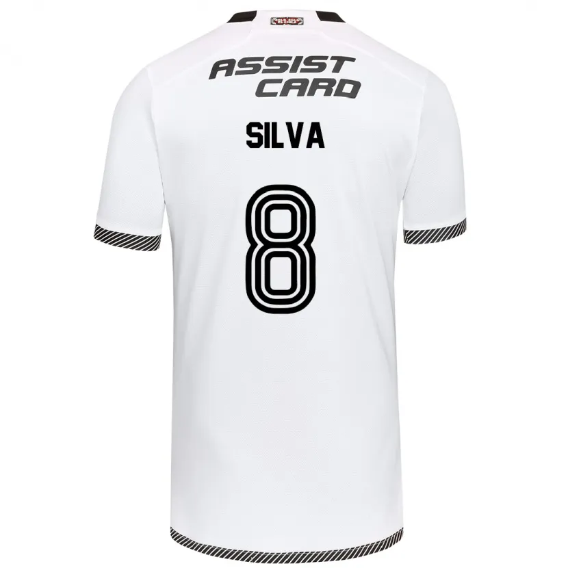 Danxen Kinderen Bastián Silva #8 Wit Zwart Thuisshirt Thuistenue 2024/25 T-Shirt