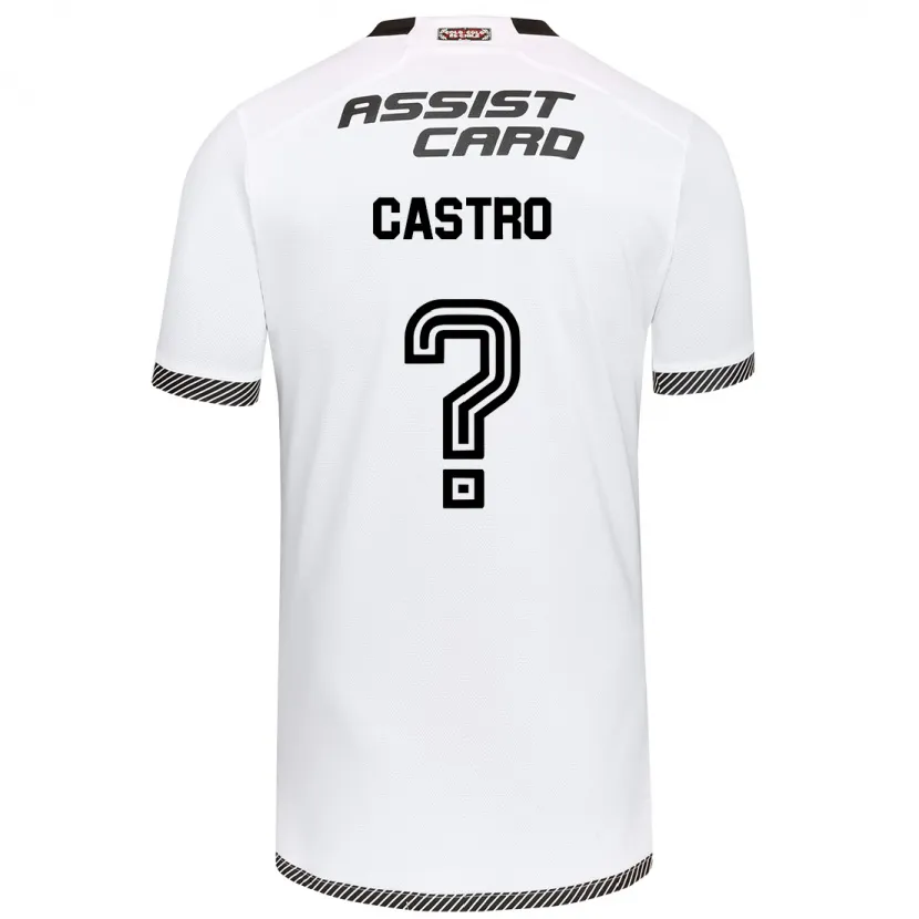 Danxen Kinderen Benjamín Castro #0 Wit Zwart Thuisshirt Thuistenue 2024/25 T-Shirt