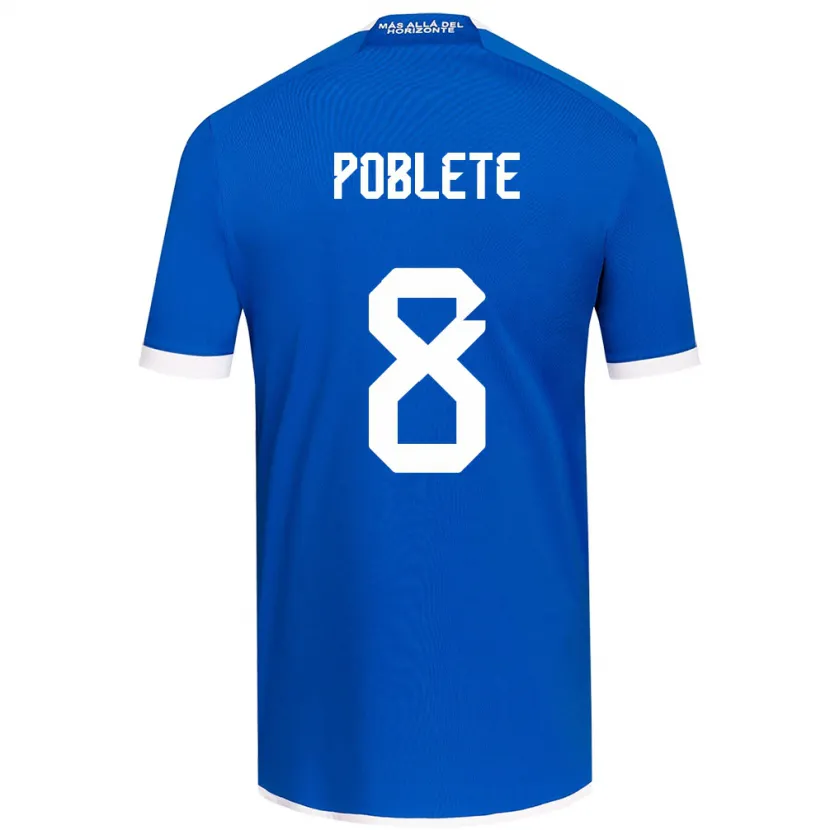 Danxen Kinderen Israel Poblete #8 Blauw Wit Thuisshirt Thuistenue 2024/25 T-Shirt