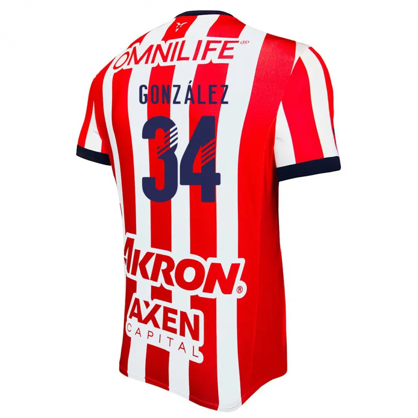 Danxen Kinderen Armando González #34 Rood Wit Blauw Thuisshirt Thuistenue 2024/25 T-Shirt