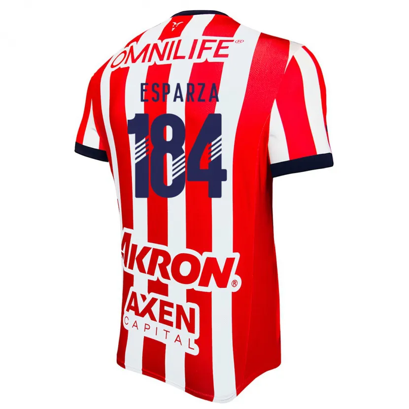 Danxen Kinderen Sebastián Esparza #184 Rood Wit Blauw Thuisshirt Thuistenue 2024/25 T-Shirt