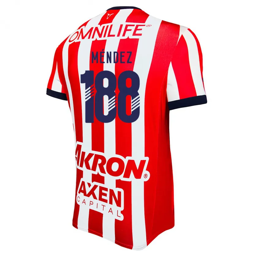 Danxen Kinderen Francisco Méndez #188 Rood Wit Blauw Thuisshirt Thuistenue 2024/25 T-Shirt