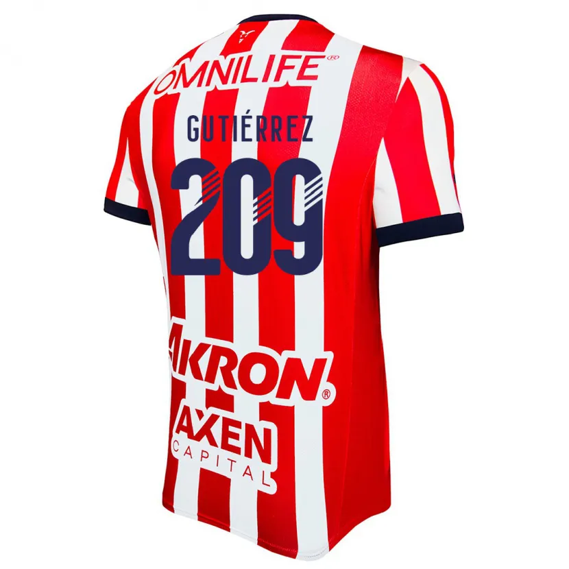 Danxen Kinderen Edgar Gutiérrez #209 Rood Wit Blauw Thuisshirt Thuistenue 2024/25 T-Shirt