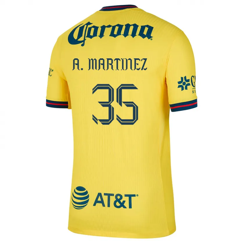 Danxen Kinderen Arturo Martínez #35 Geel Blauw Thuisshirt Thuistenue 2024/25 T-Shirt