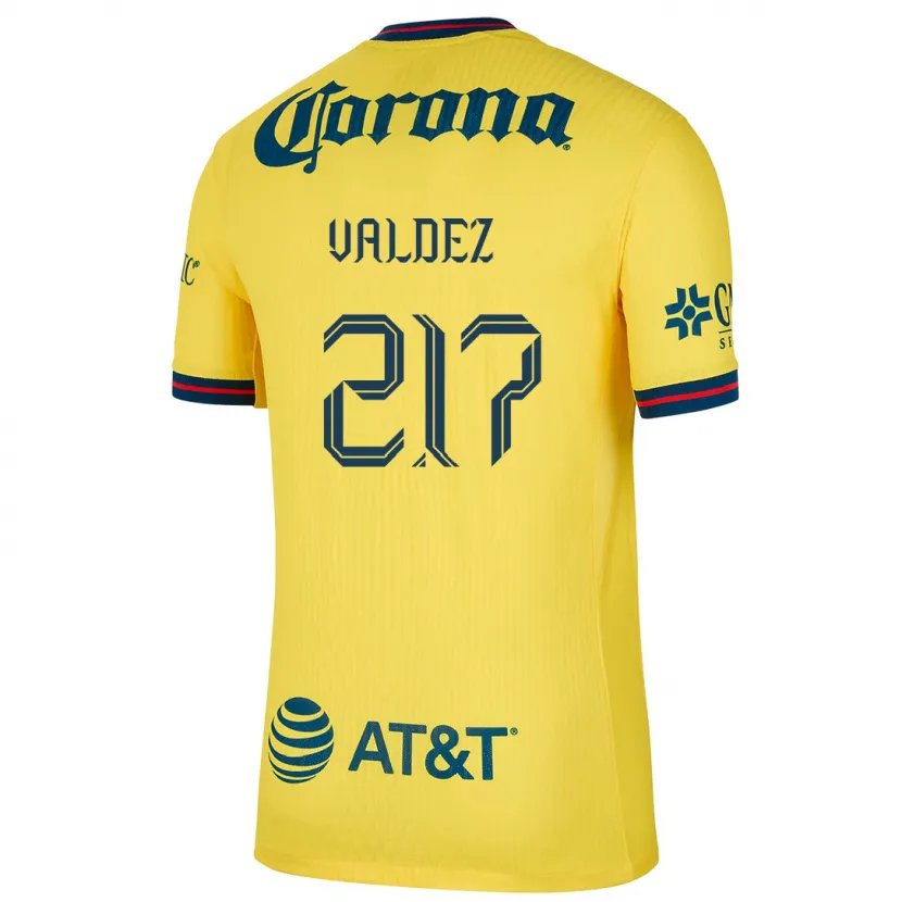 Danxen Kinderen Víctor Valdez #217 Geel Blauw Thuisshirt Thuistenue 2024/25 T-Shirt