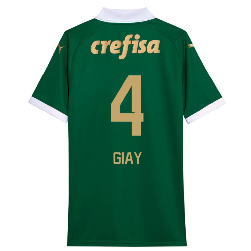 Danxen Kinderen Agustín Giay #4 Groen Wit Thuisshirt Thuistenue 2024/25 T-Shirt