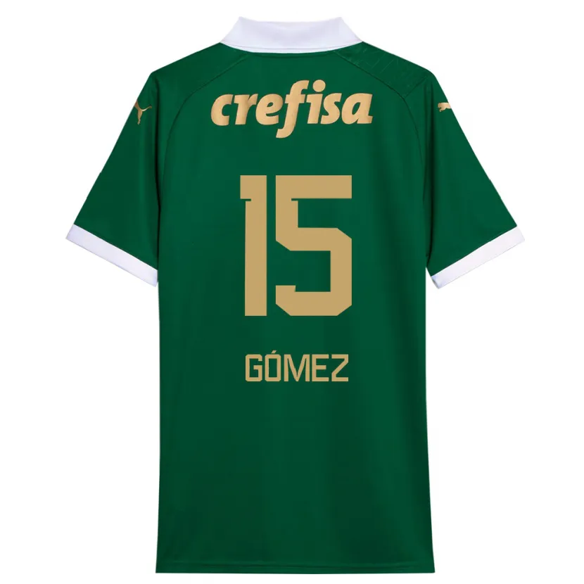 Danxen Kinderen Gustavo Gómez #15 Groen Wit Thuisshirt Thuistenue 2024/25 T-Shirt