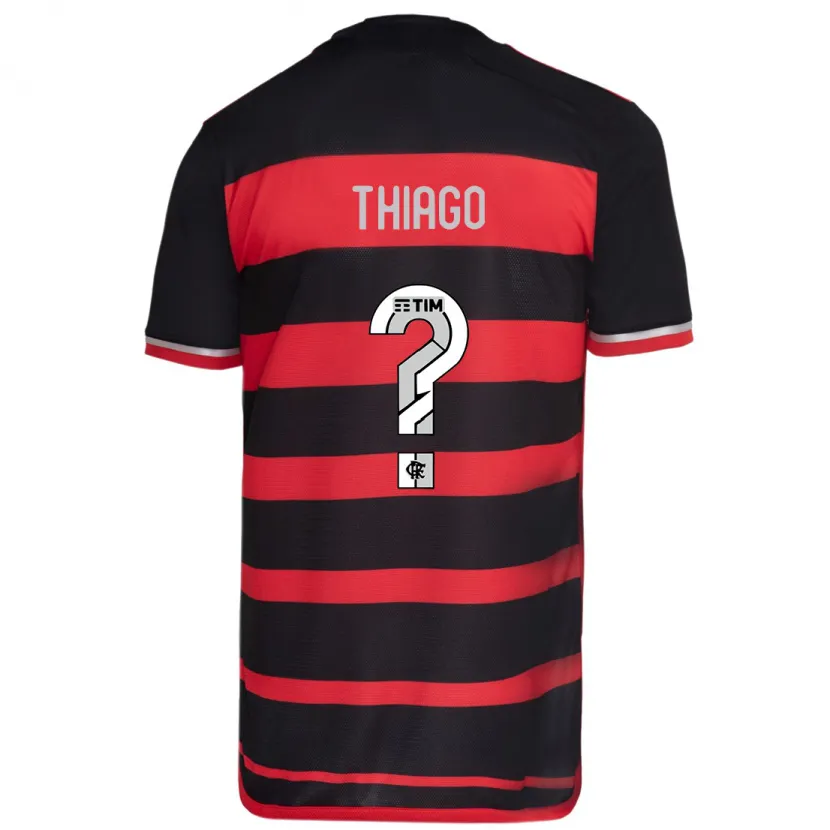 Danxen Kinderen Victor Thiago #0 Rood Zwart Thuisshirt Thuistenue 2024/25 T-Shirt