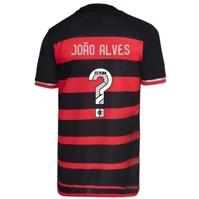 Danxen Kinderen João Alves #0 Rood Zwart Thuisshirt Thuistenue 2024/25 T-Shirt