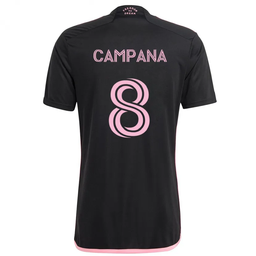 Danxen Kinderen Leonardo Campana #8 Zwart Uitshirt Uittenue 2024/25 T-Shirt