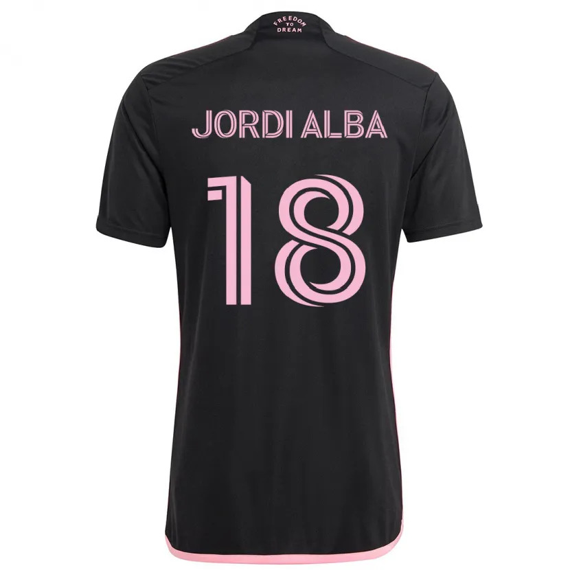 Danxen Kinderen Jordi Alba #18 Zwart Uitshirt Uittenue 2024/25 T-Shirt