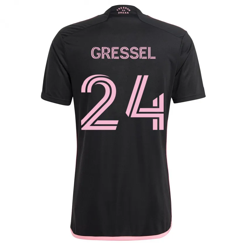 Danxen Kinderen Julian Gressel #24 Zwart Uitshirt Uittenue 2024/25 T-Shirt