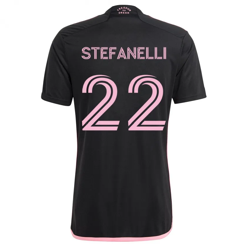 Danxen Kinderen Nicolás Stefanelli #22 Zwart Uitshirt Uittenue 2024/25 T-Shirt