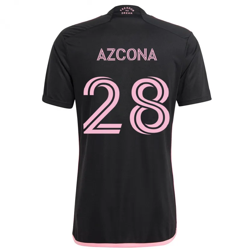 Danxen Kinderen Edison Azcona #28 Zwart Uitshirt Uittenue 2024/25 T-Shirt