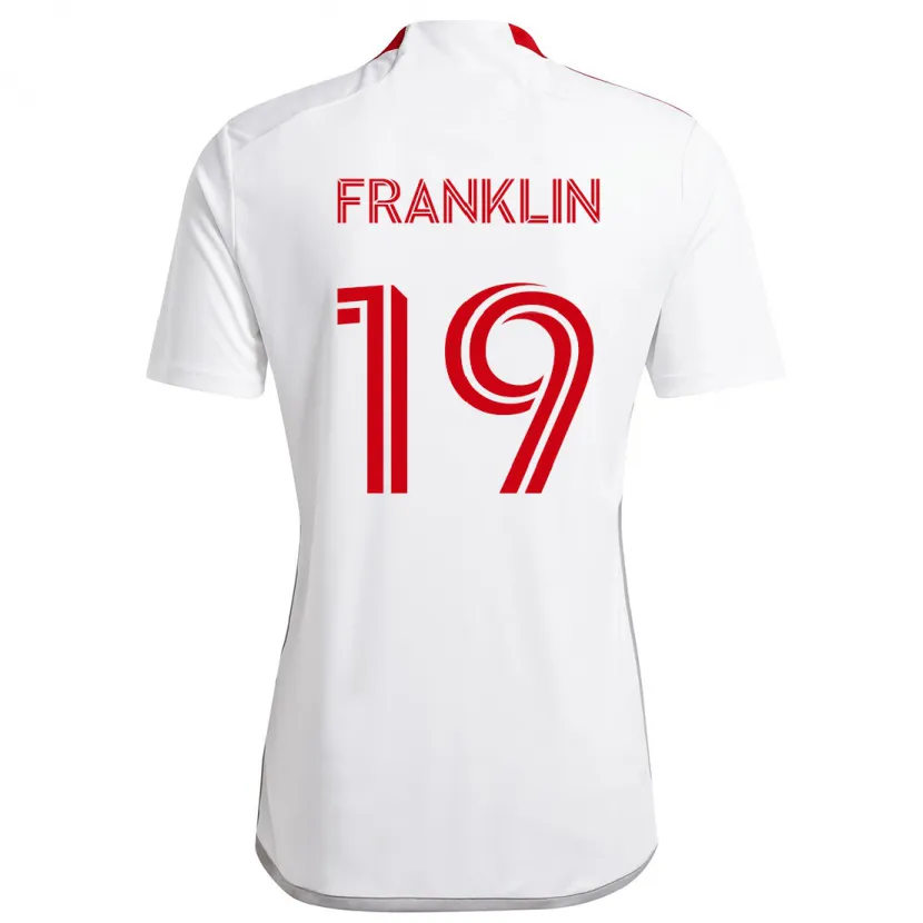 Danxen Kinderen Kobe Franklin #19 Wit Rood Uitshirt Uittenue 2024/25 T-Shirt