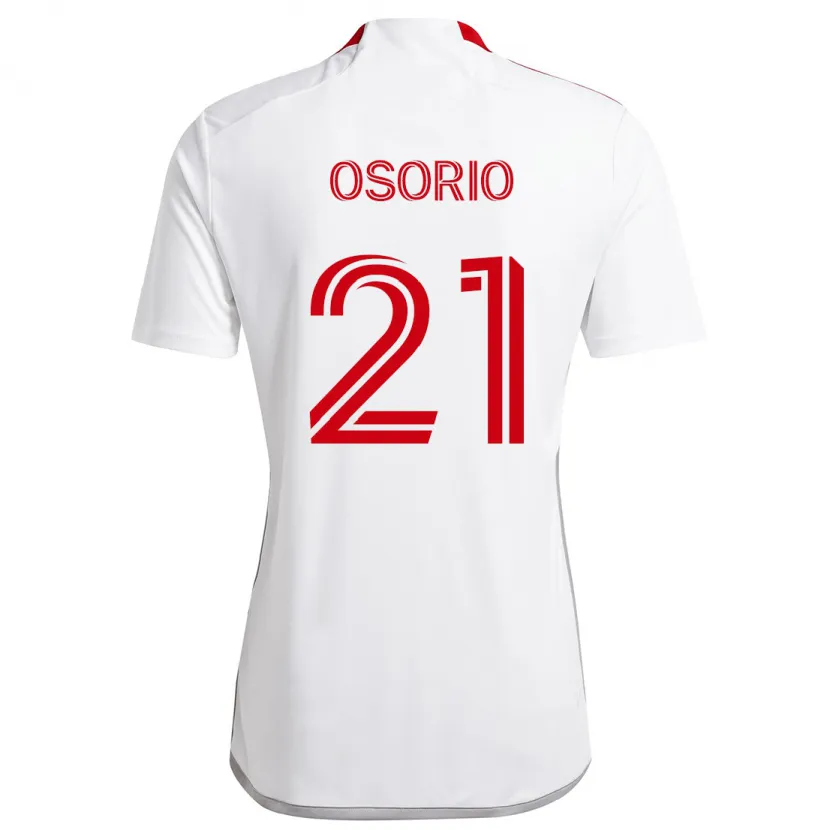 Danxen Kinderen Jonathan Osorio #21 Wit Rood Uitshirt Uittenue 2024/25 T-Shirt