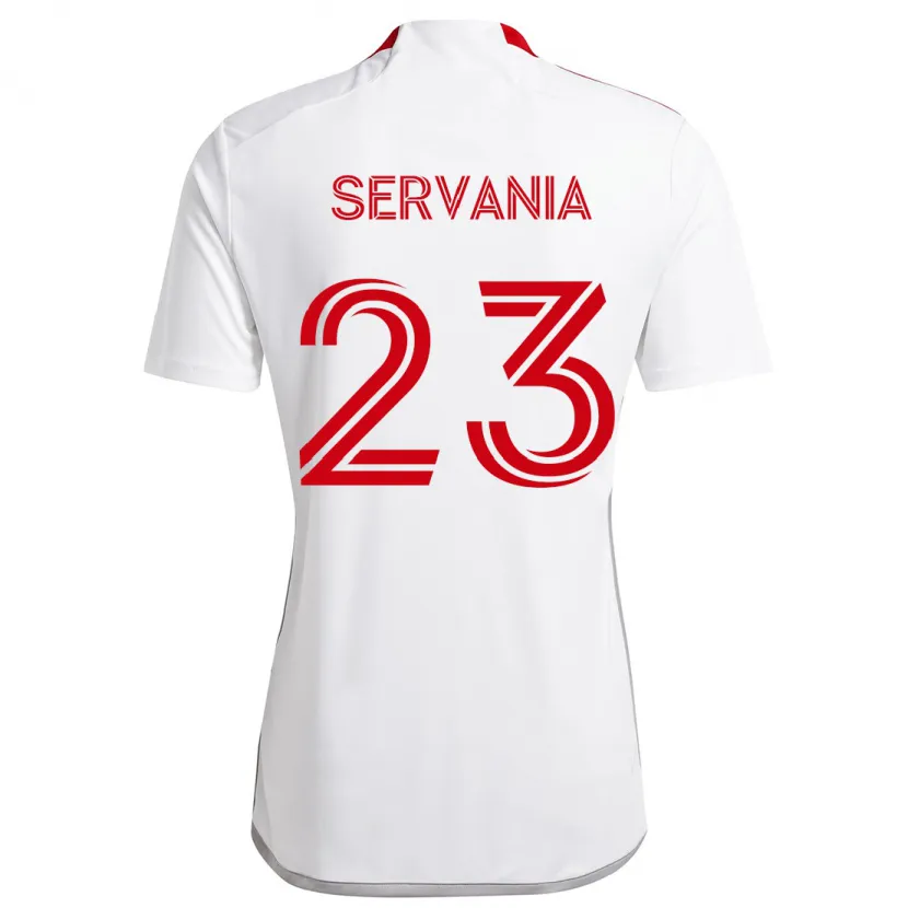 Danxen Kinderen Brandon Servania #23 Wit Rood Uitshirt Uittenue 2024/25 T-Shirt