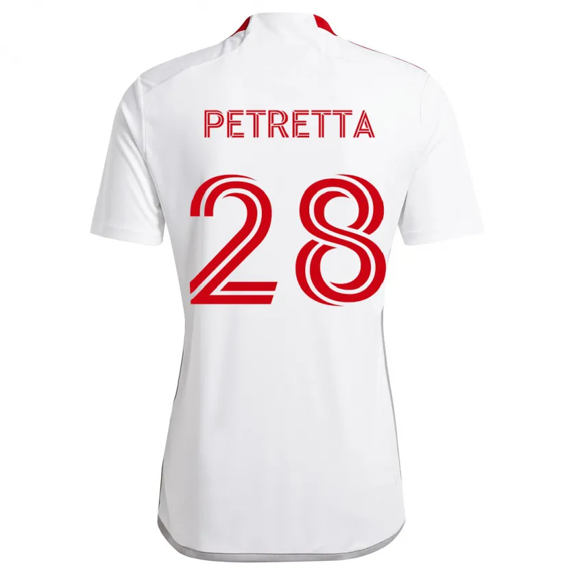 Danxen Kinderen Raoul Petretta #28 Wit Rood Uitshirt Uittenue 2024/25 T-Shirt