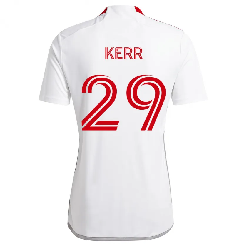 Danxen Kinderen Deandre Kerr #29 Wit Rood Uitshirt Uittenue 2024/25 T-Shirt