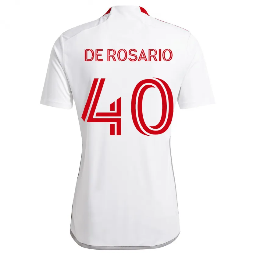 Danxen Kinderen Adisa De Rosario #40 Wit Rood Uitshirt Uittenue 2024/25 T-Shirt