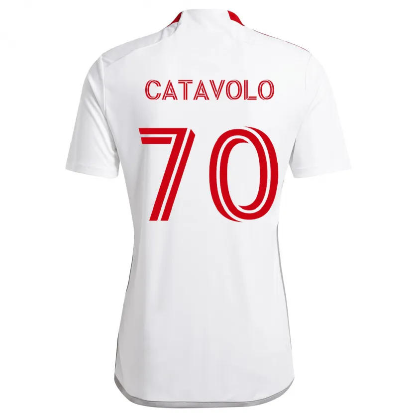 Danxen Kinderen Matthew Catavolo #70 Wit Rood Uitshirt Uittenue 2024/25 T-Shirt