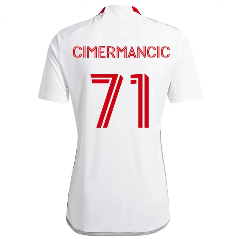 Danxen Kinderen Markus Cimermancic #71 Wit Rood Uitshirt Uittenue 2024/25 T-Shirt