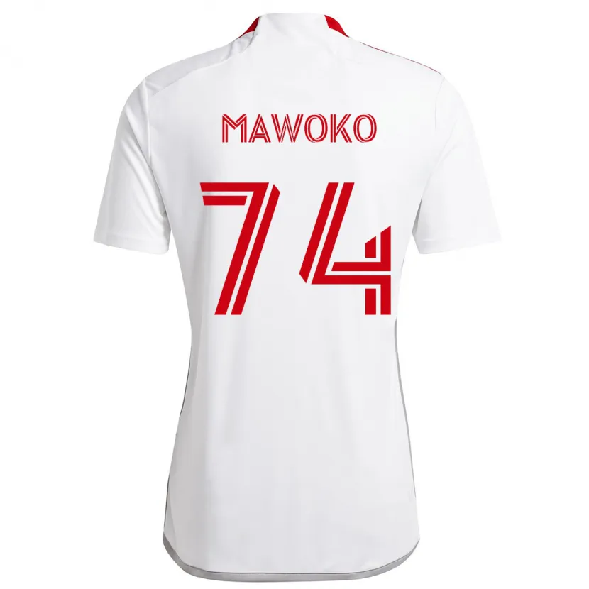 Danxen Kinderen Kundai Mawoko #74 Wit Rood Uitshirt Uittenue 2024/25 T-Shirt