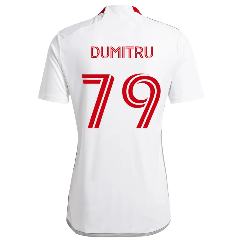 Danxen Kinderen Andrei Dumitru #79 Wit Rood Uitshirt Uittenue 2024/25 T-Shirt