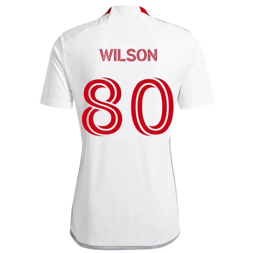 Danxen Kinderen Shafique Wilson #80 Wit Rood Uitshirt Uittenue 2024/25 T-Shirt