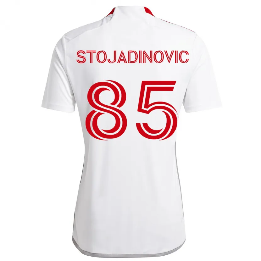 Danxen Kinderen Marko Stojadinovic #85 Wit Rood Uitshirt Uittenue 2024/25 T-Shirt