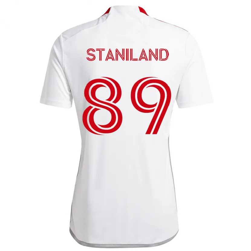 Danxen Kinderen Charlie Staniland #89 Wit Rood Uitshirt Uittenue 2024/25 T-Shirt