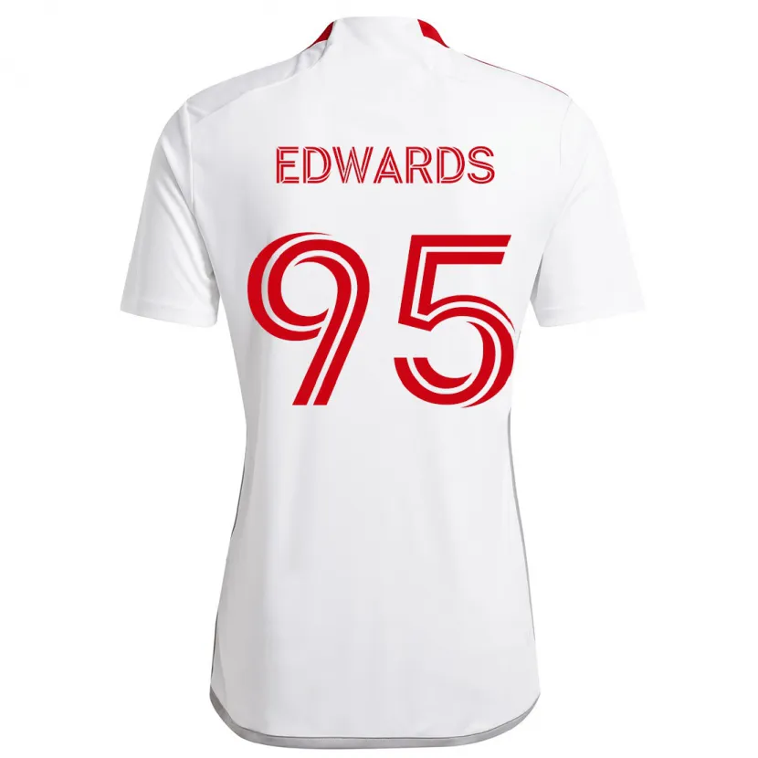 Danxen Kinderen Nathaniel Edwards #95 Wit Rood Uitshirt Uittenue 2024/25 T-Shirt