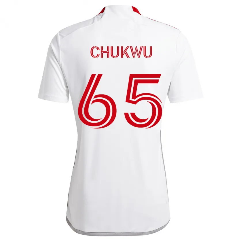 Danxen Kinderen Joses Chukwu #65 Wit Rood Uitshirt Uittenue 2024/25 T-Shirt