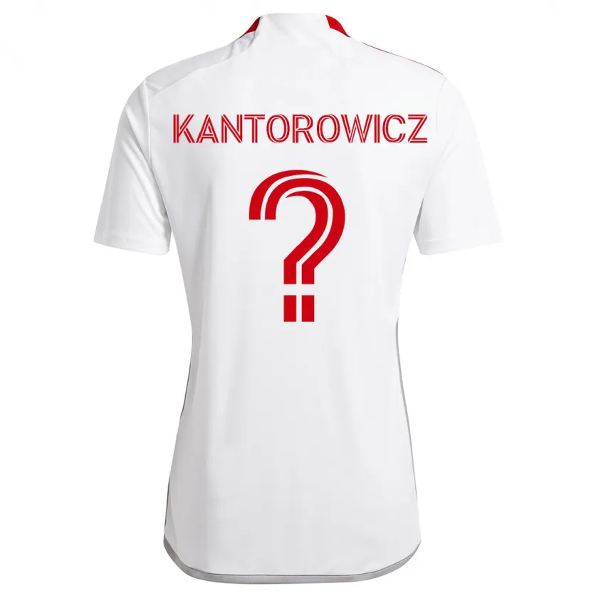 Danxen Kinderen Dominic Kantorowicz #0 Wit Rood Uitshirt Uittenue 2024/25 T-Shirt