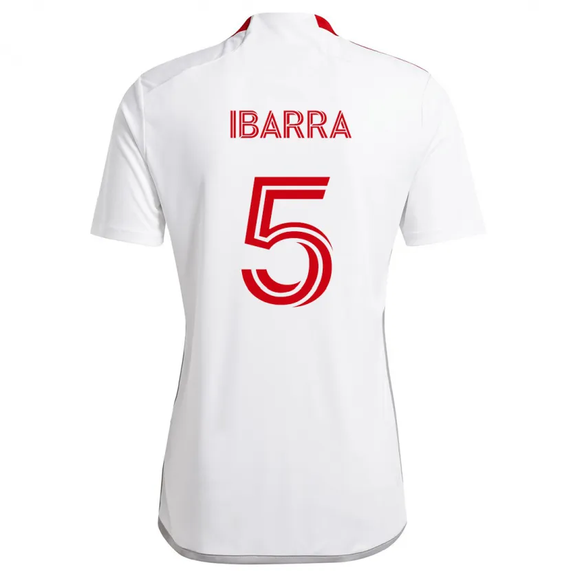 Danxen Kinderen Franco Ibarra #5 Wit Rood Uitshirt Uittenue 2024/25 T-Shirt