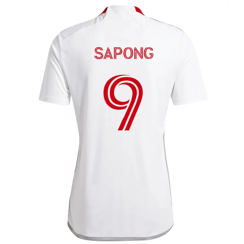 Danxen Kinderen C.j. Sapong #9 Wit Rood Uitshirt Uittenue 2024/25 T-Shirt