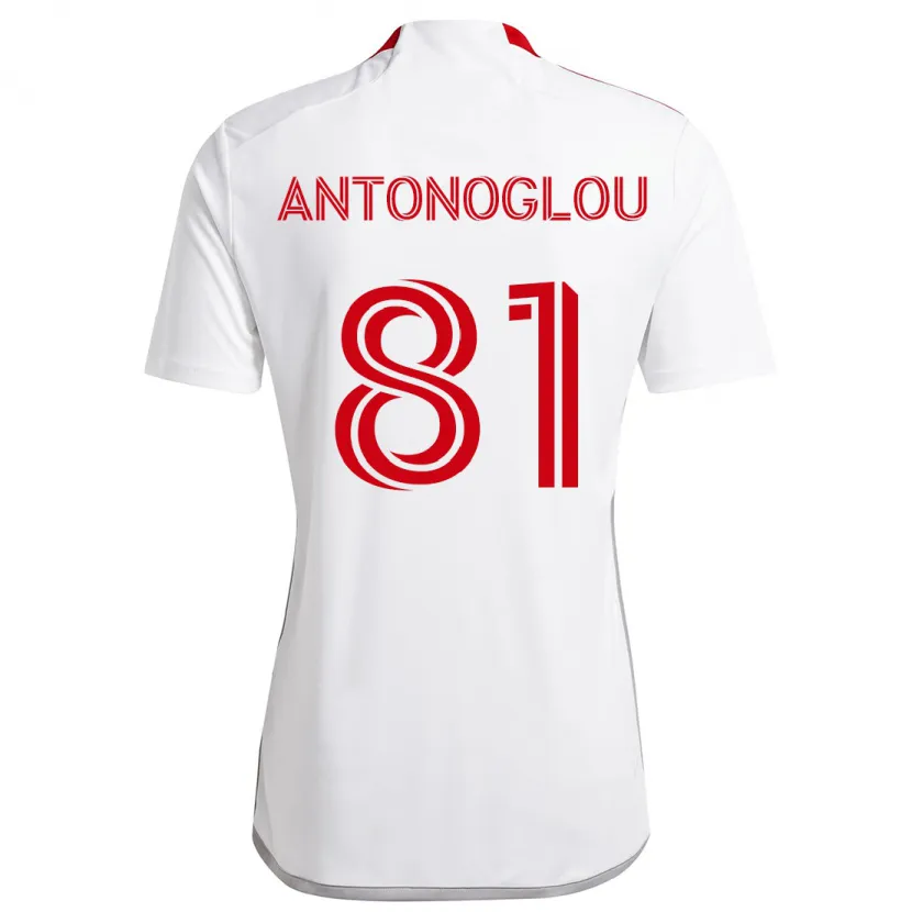 Danxen Kinderen Themi Antonoglou #81 Wit Rood Uitshirt Uittenue 2024/25 T-Shirt