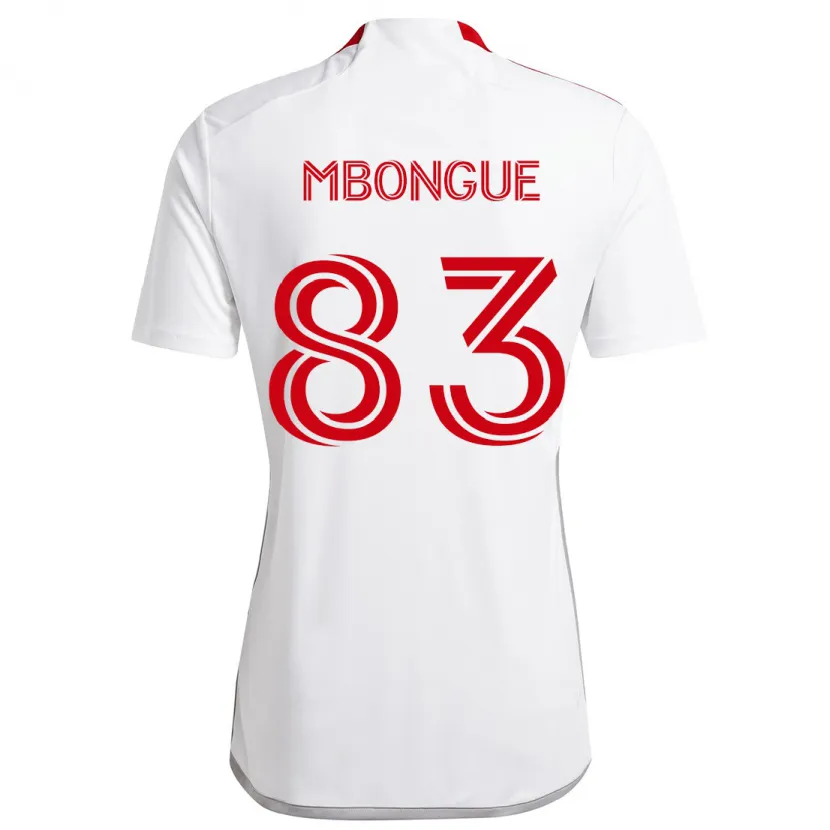 Danxen Kinderen Hugo Mbongue #83 Wit Rood Uitshirt Uittenue 2024/25 T-Shirt