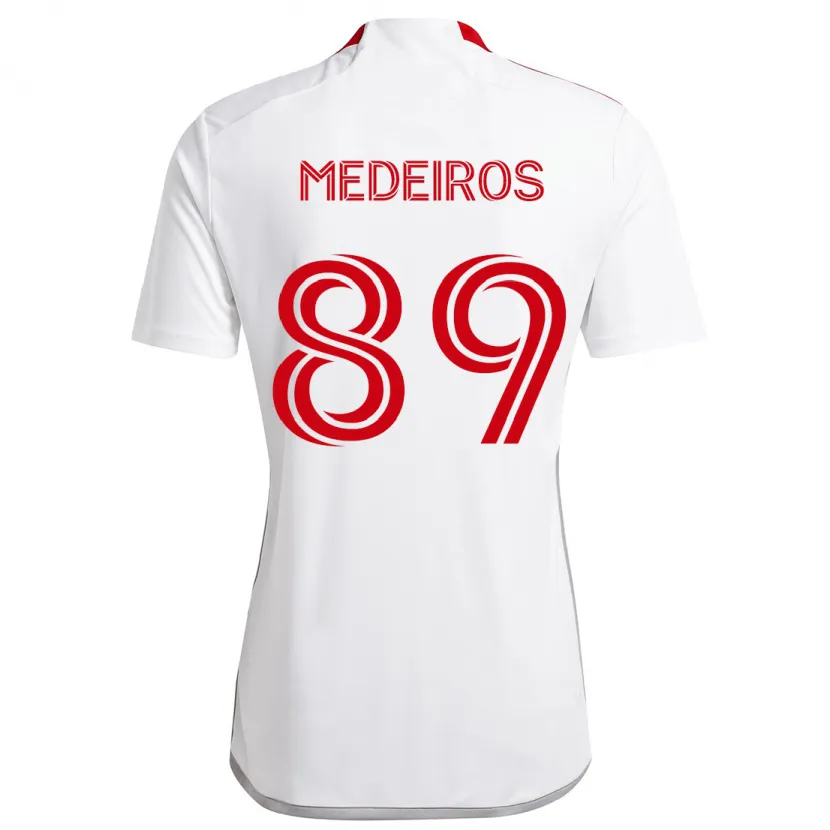 Danxen Kinderen Matthew Medeiros #89 Wit Rood Uitshirt Uittenue 2024/25 T-Shirt