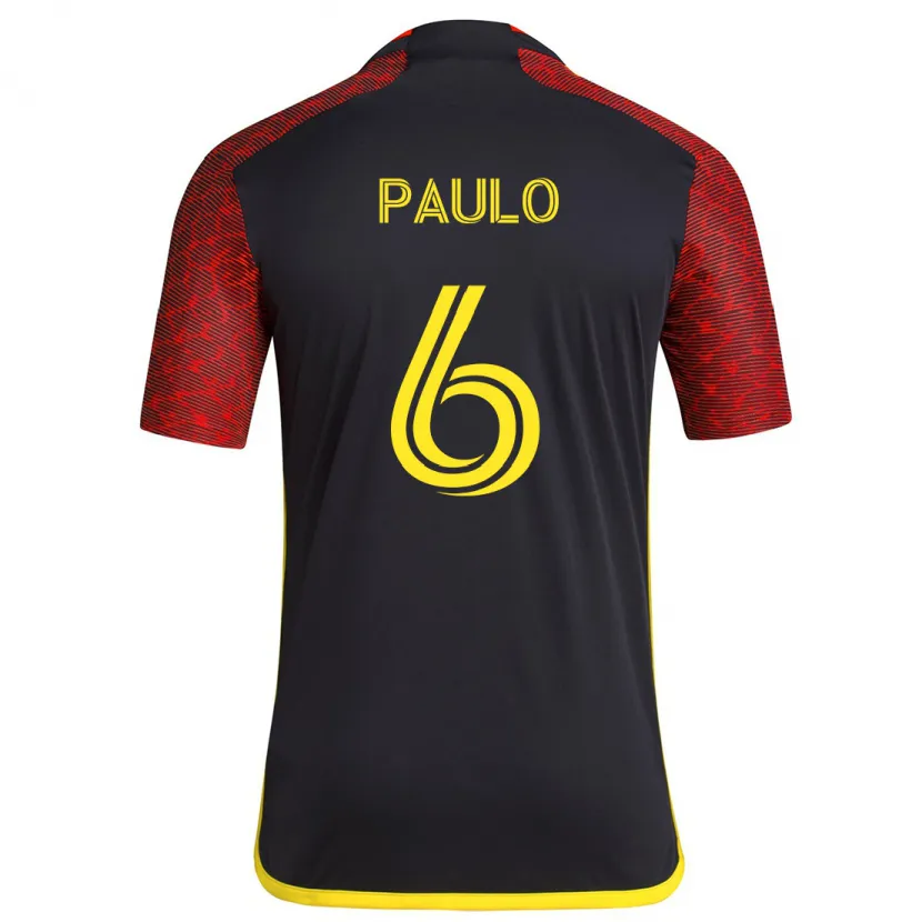 Danxen Kinderen João Paulo #6 Rood Zwart Uitshirt Uittenue 2024/25 T-Shirt