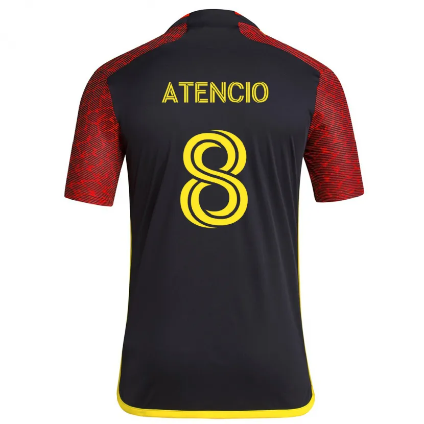 Danxen Kinderen Josh Atencio #8 Rood Zwart Uitshirt Uittenue 2024/25 T-Shirt