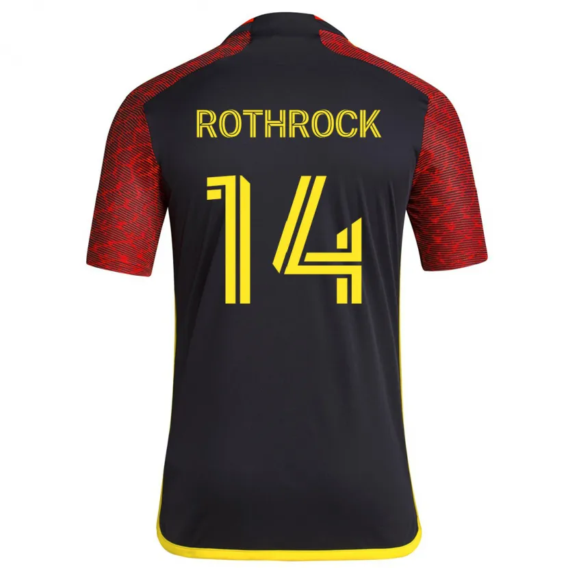 Danxen Kinderen Paul Rothrock #14 Rood Zwart Uitshirt Uittenue 2024/25 T-Shirt